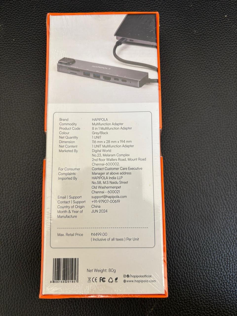 HAPIPOLA USB C HUB 3.0 for Type-c Port,8 in 1 Adapter